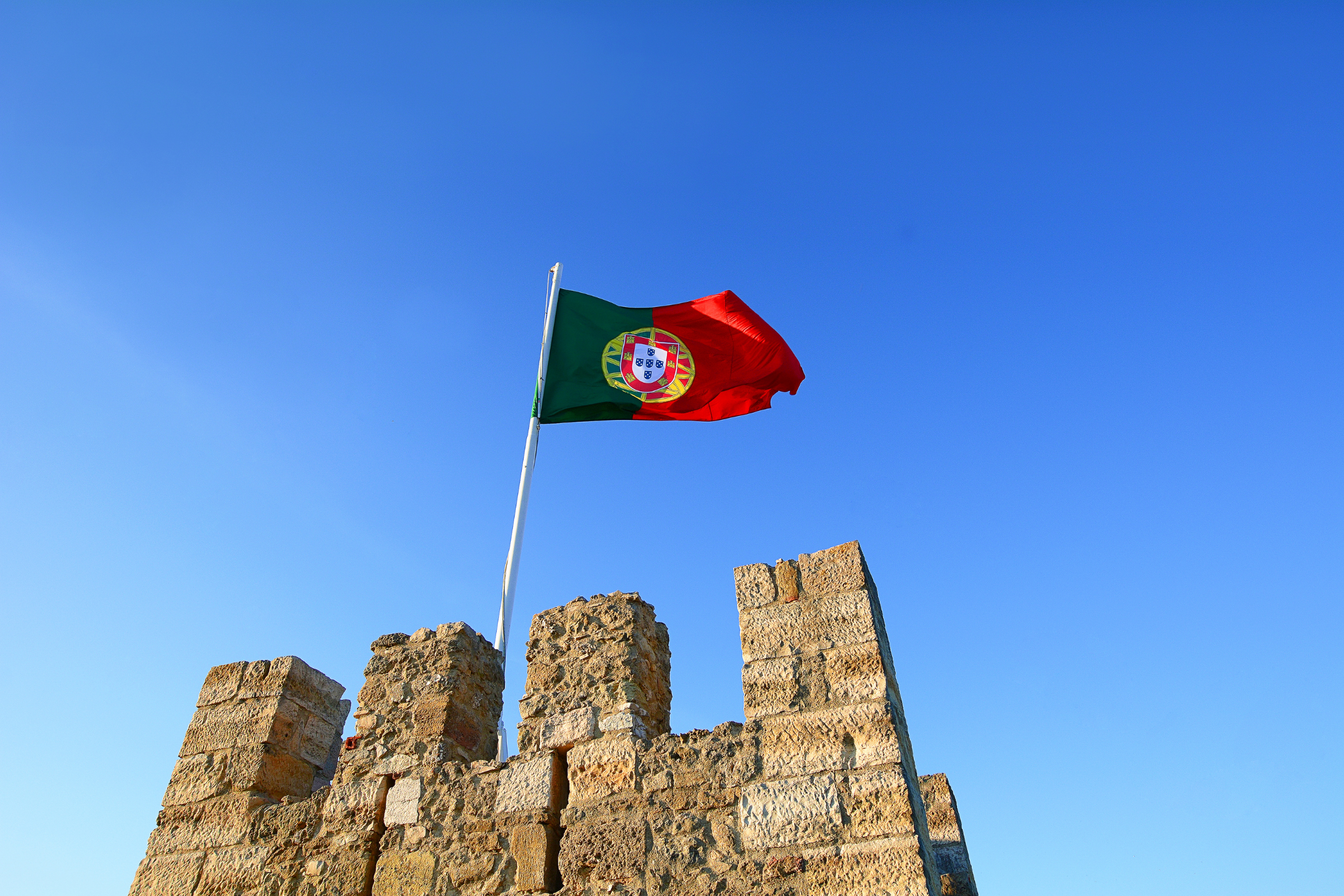 Portuguese flag on castle